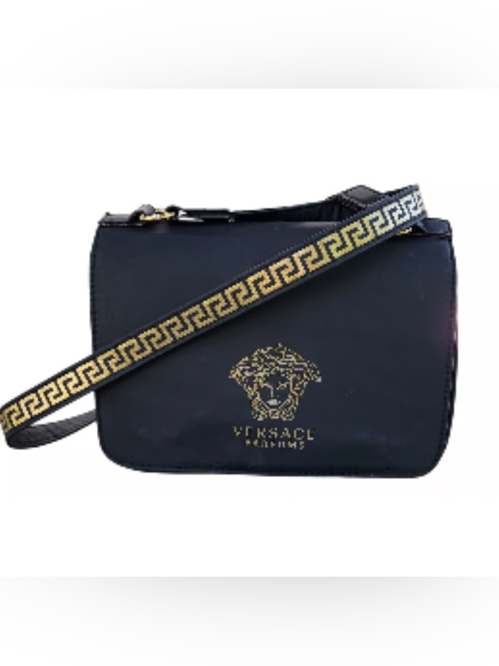Versace Black Crossbody Bag with Gold Medusa Logo